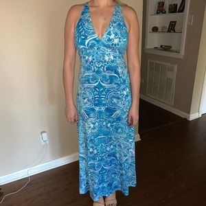 Blue summer maxi dress
